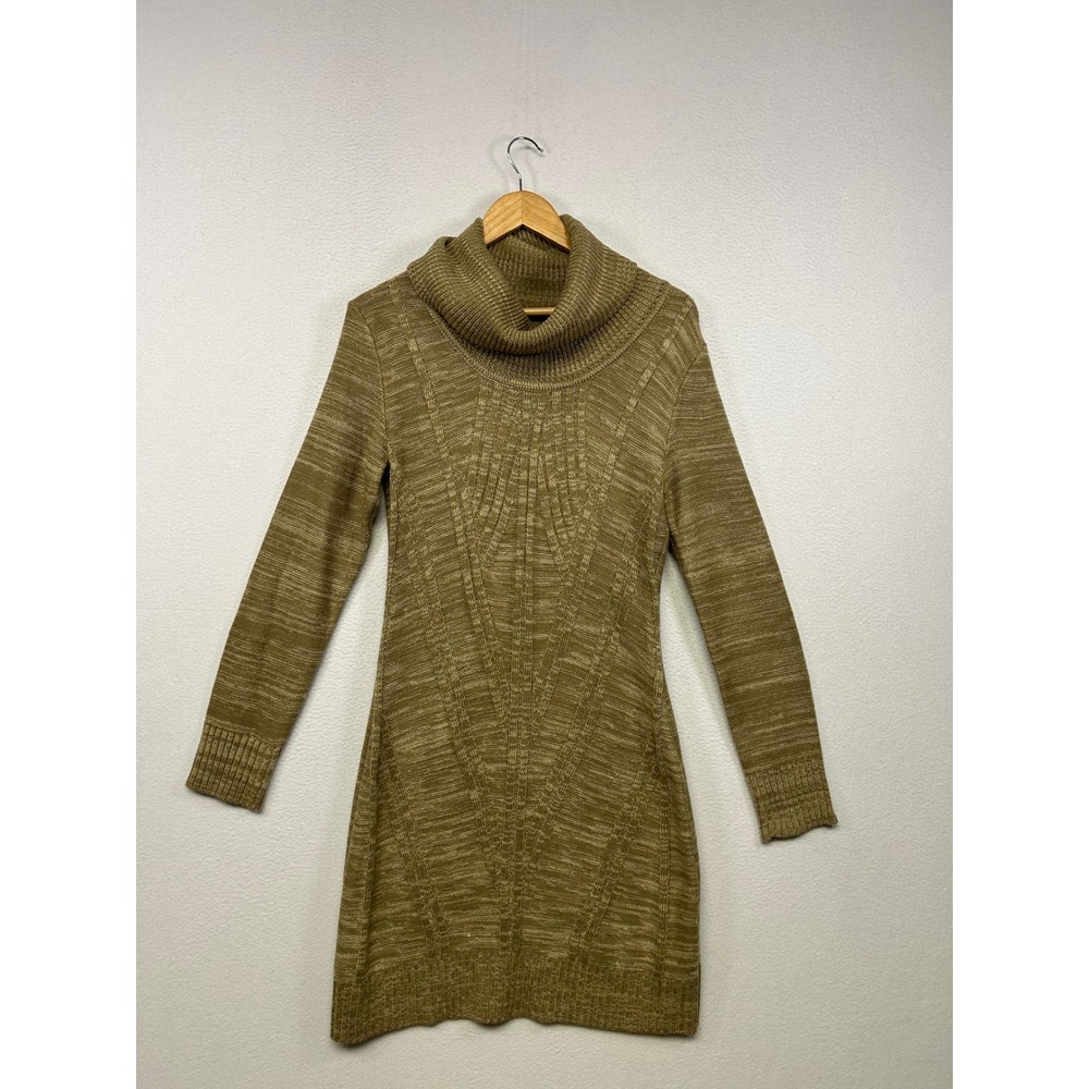 Boho Cozy Jessica Simpson Womens Size M Olive Green Cowl Neck Sweater Dress